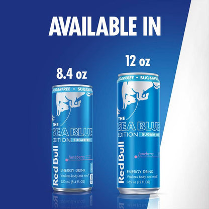 Red Bull Sugar Free Energy Drink The Sea Blue Edition Juneberry 12oz Can