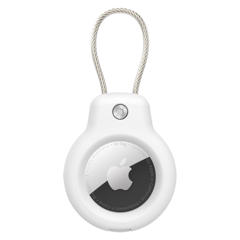 AirTag PC Rope Safety Lock Protective Case, White