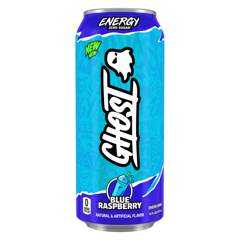 GHOST Energy Zero Sugar Blue Raspberry 16oz Can