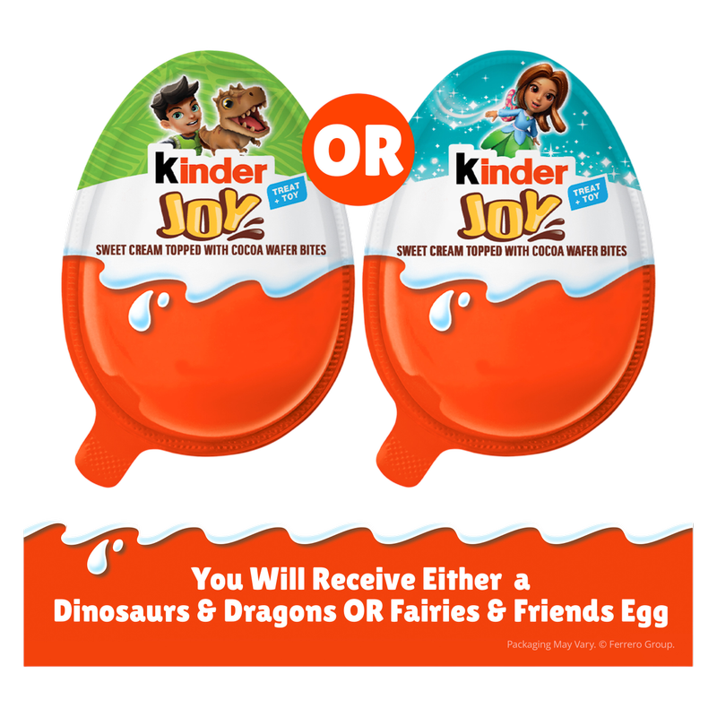 Kinder Joy Egg, Treat Plus Toy, Sweet Creams and Chocolatey Wafers, Individually Wrapped, 0.7 oz