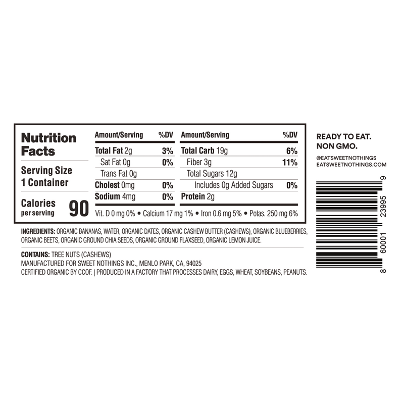 Sweet Nothings Smoothie Cup - Blueberry 3.5oz