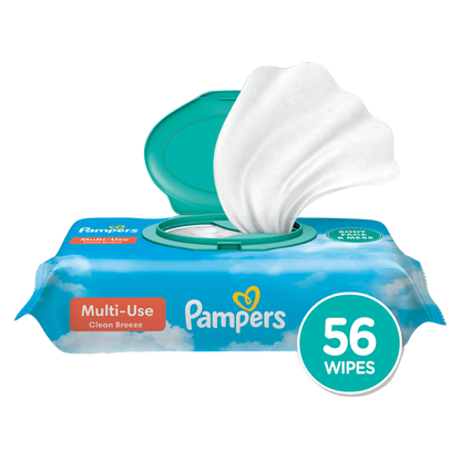 Pampers Baby Wipes Multi-Use Clean Breeze 1X Pop-Top 56ct