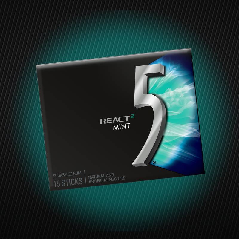 5 Gum React Mint 15ct