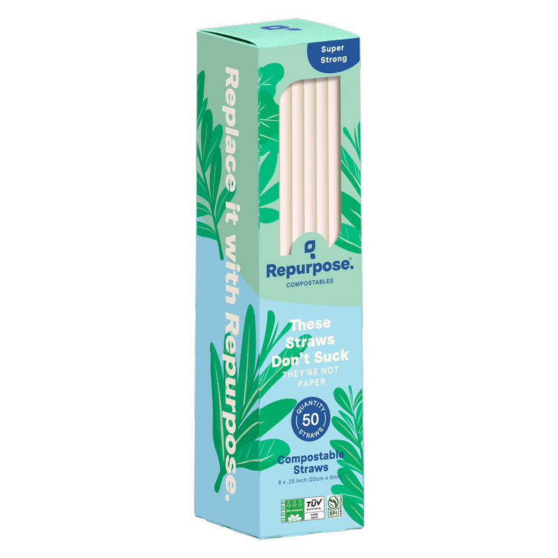 Repurpose Compostable PHA Straws, 50 ct