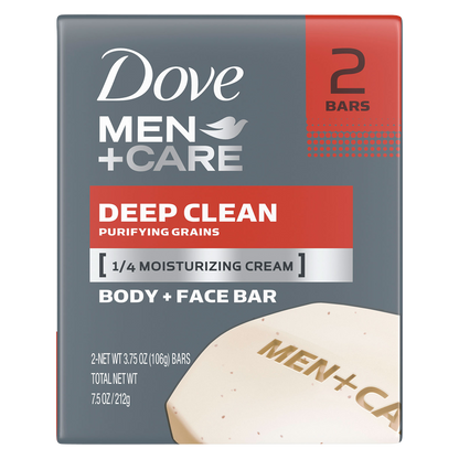 Dove Men Deep Clean Moisturizing Body & Face Bars 2ct