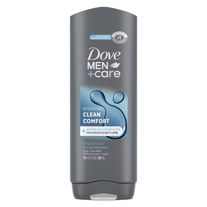 Dove Men+Care Body & Face Wash, Clean Comfort, Sulfate Free, 18oz