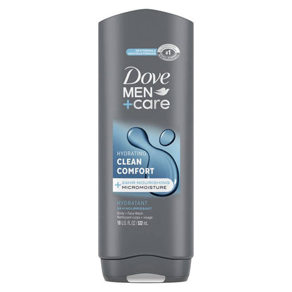 Dove Men+Care Body & Face Wash, Clean Comfort, Sulfate Free, 18oz
