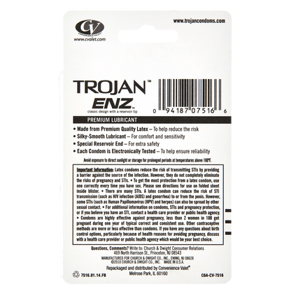 Trojan ENZ Condoms 3ct