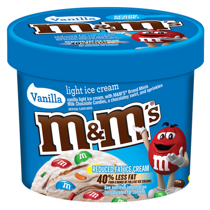 M&M's Vanilla Reduced Fat Ice Cream with Mini M&M's Cup 6oz