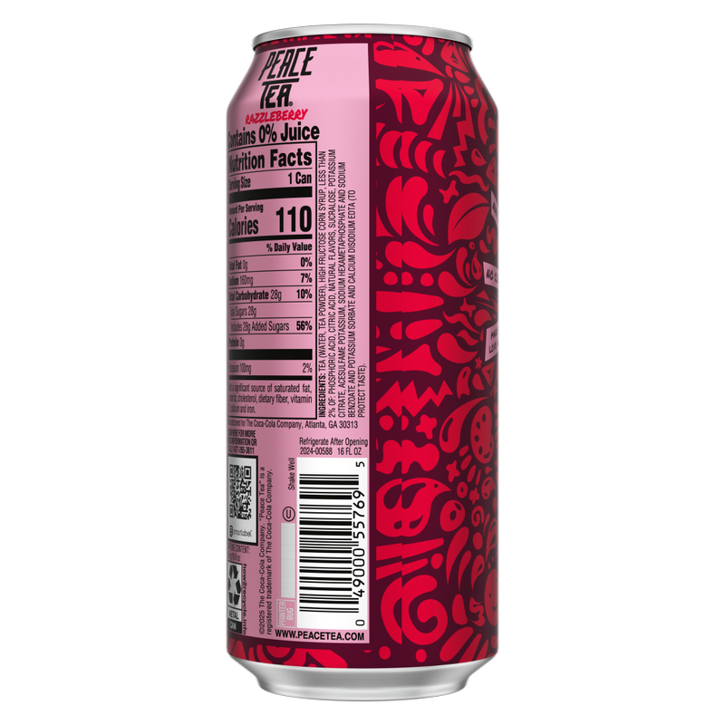 Peace Tea Razzleberry 16oz Can