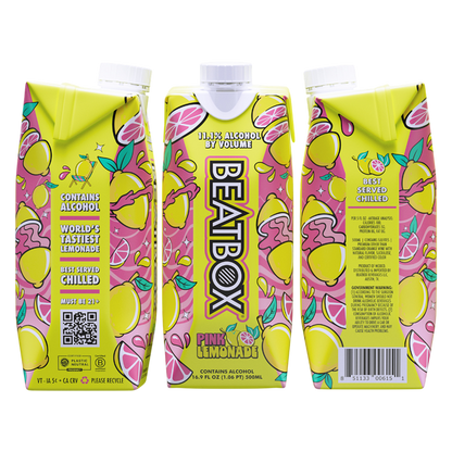 BeatBox Pink Lemonade 500ml 11.1% ABV Wine Party Punch