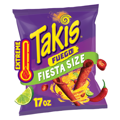 Takis Fuego Spicy Rolled Tortilla Chips Fiesta,17 oz