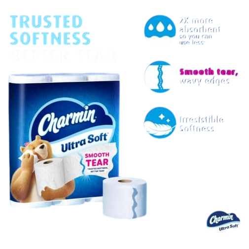 Charmin 6 Mega Rolls, Toilet Paper Ultra Soft