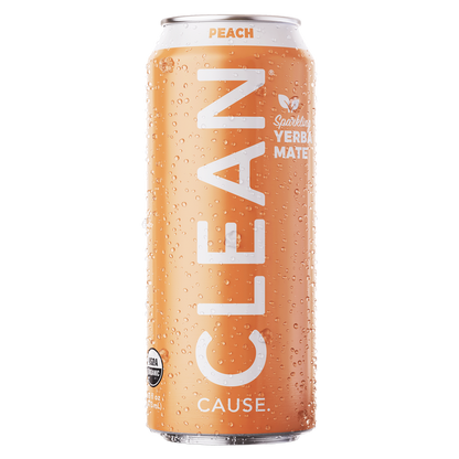 CLEAN Cause Peach Organic Sparkling Yerba Maté