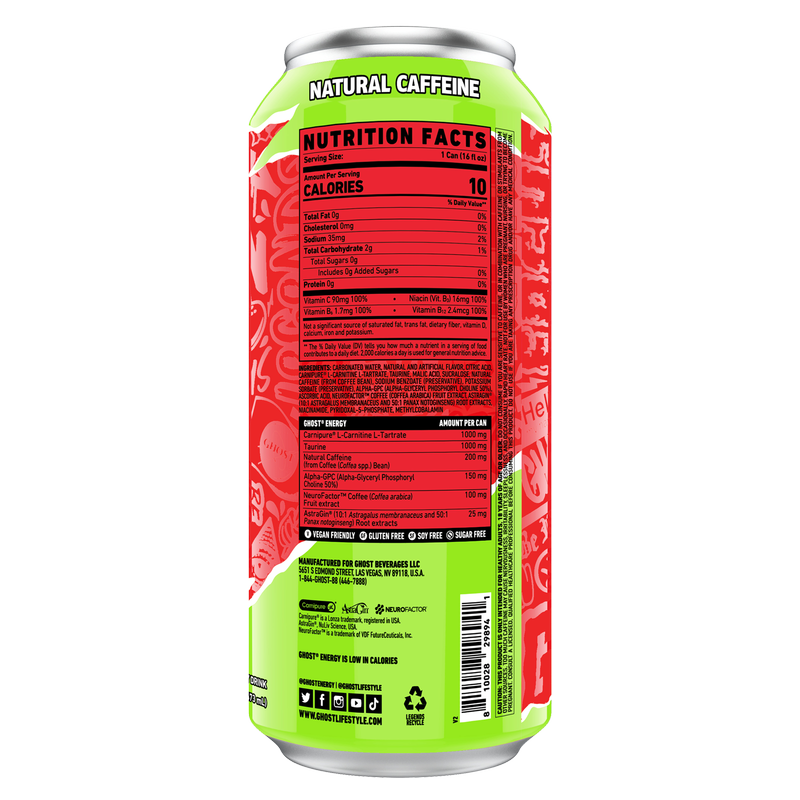 GHOST® Energy Cherry Limeade 16oz Can