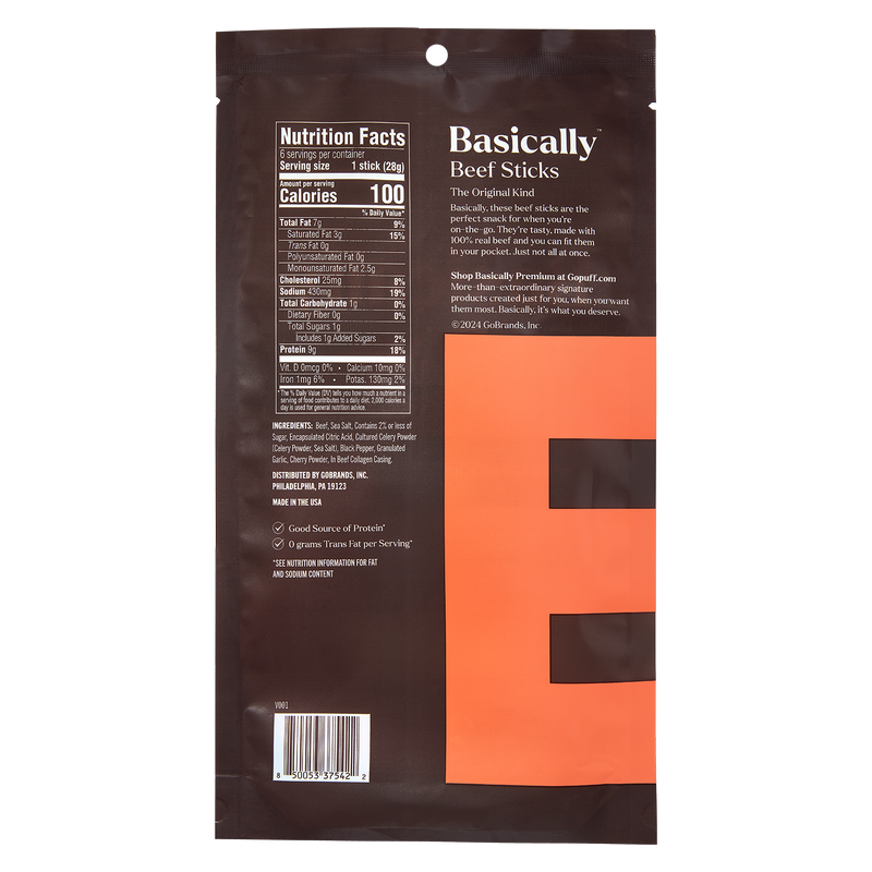 beef sticks nutrition information