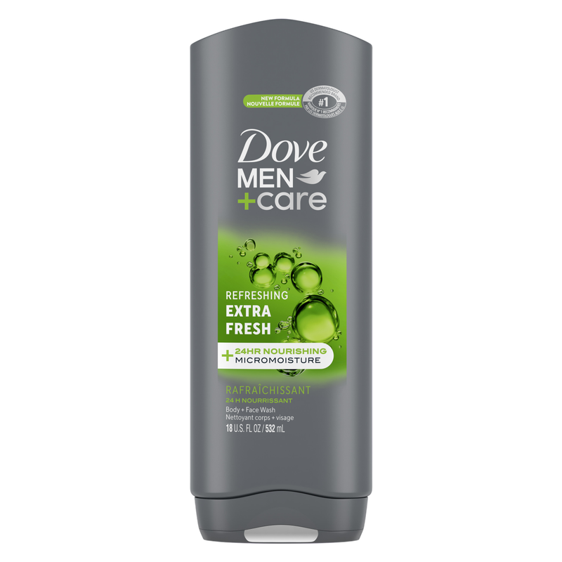 Dove Men+Care Body & Face Wash, Extra Fresh Refreshing, Sulfate Free, 18oz