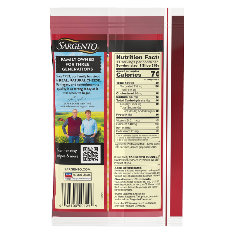 Sargento Natural Colby-Jack Sliced Cheese - 11 slices/7.5oz