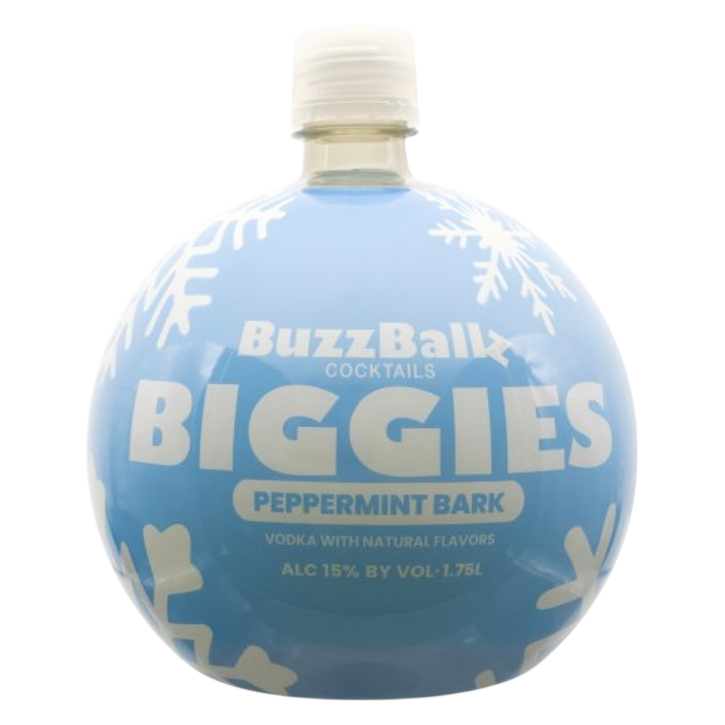 BuzzBallz Biggies Peppermint Bark Snowglobe 1.75L
