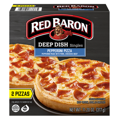 Red Baron Frozen Deep Dish Pepperoni Single Pizzas 2ct 11.2oz