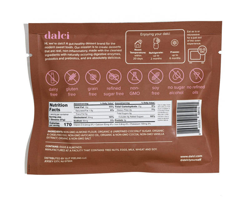 Dalci Dark Chocolate Gut-Healthy Brownie 51g