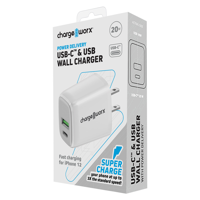 Chargeworx USB-C 20W Wall Charging Block