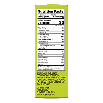 Goodnow Lemon Lime Electrolyte Drink Mix-10ct