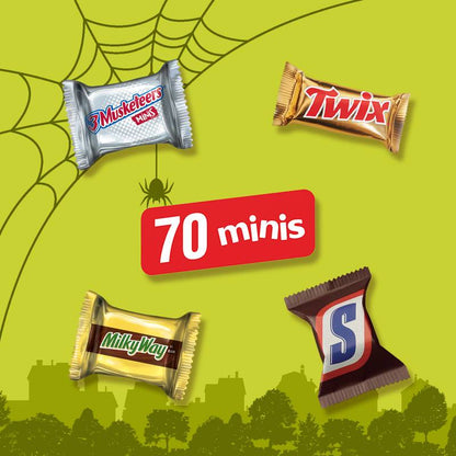 Snickers, Twix, Milky Way, & 3 Musketeers Minis Chocolate Candy Bars, 10.49 oz, 70 Pieces
