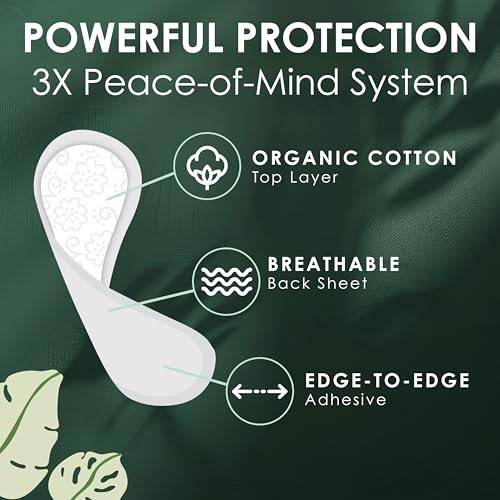 L. Liners for Women, Organic Cotton Top Layer, Regular Coverage, Pantiliners, 100 CT