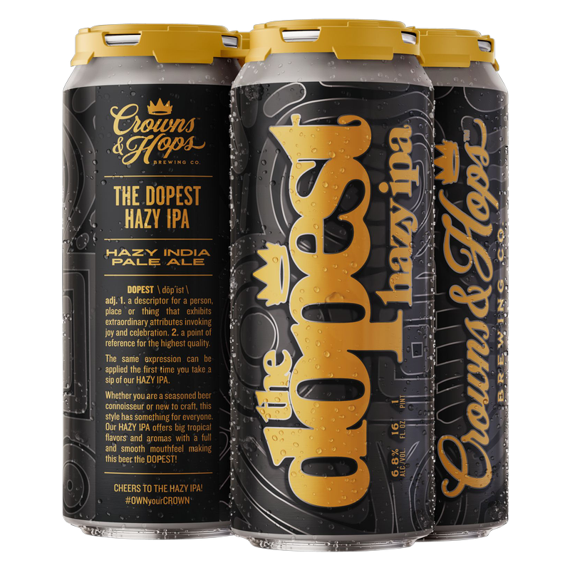 Crown & Hops The Dopest Hazy IPA 4pk 16oz Can 6.8% ABV