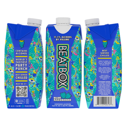 BeatBox Blue Razzberry 500ml 11.1% ABV Wine Party Punch