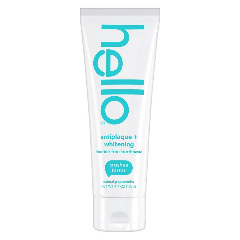 hello Antiplaque + Whitening Fluoride Free Toothpaste, Tea Tree + Coconut Oil, Vegan & SLS Free