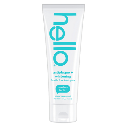 hello Antiplaque + Whitening Fluoride Free Toothpaste, Tea Tree + Coconut Oil, Vegan & SLS Free