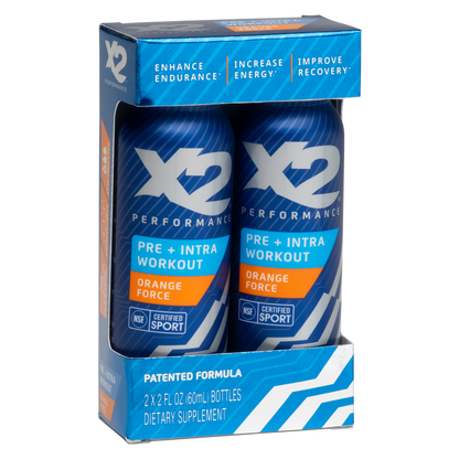 X2 Orange Pre-Workout Shot 60mL 2pk