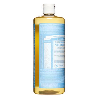 Dr. Bronner's 18-In-1 Hemp Baby Pure Castile Soap Unscented 32oz