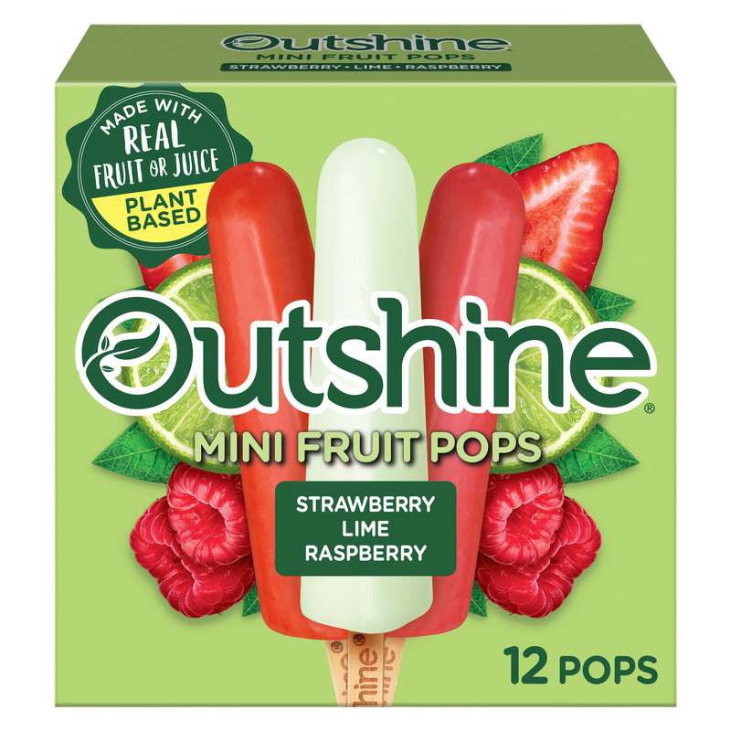 Outshine Strawberry, Lime, and Raspberry Frozen Fruit Pops, Variety Pack, 12ct