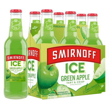 Smirnoff Ice Green Apple 6pk 11.2oz Btl 4.5% ABV