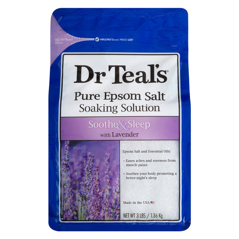 Dr Teal's Pure Epsom Salt Soothe & Sleep Lavender Soaking Solution 3lbs
