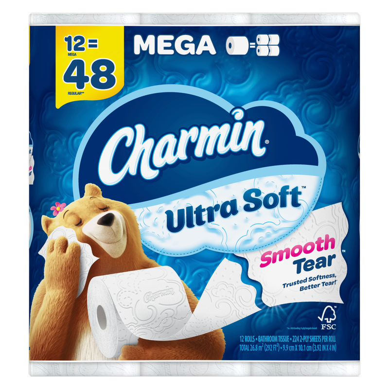 Charmin 12ct Ultra Soft Toilet Paper Mega Rolls