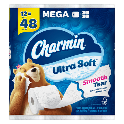 Charmin 12ct Ultra Soft Toilet Paper Mega Rolls