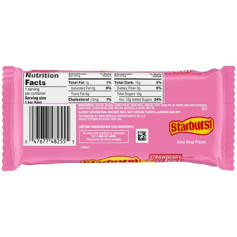 STARBURST Strawberry Sorbet Ice Cream Bar, 2.6 Oz