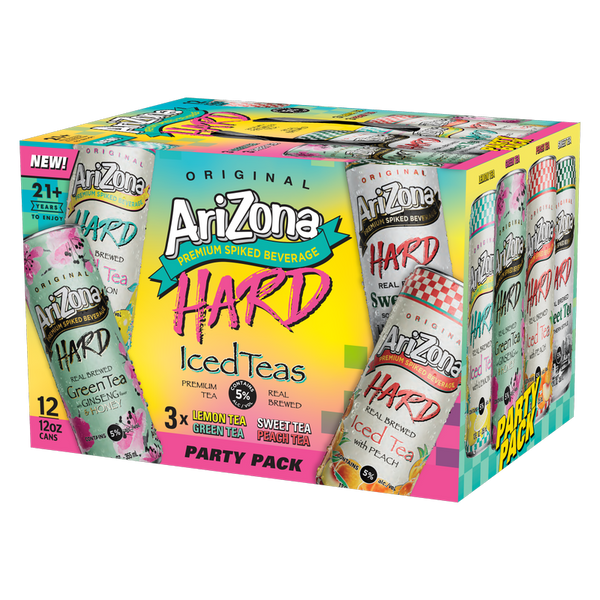Arizona Hard Tea Party Pack 12pk 12oz Can 5.0% ABV - Arizona Hard – BevMo!