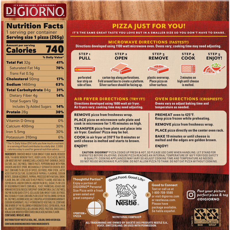 DiGiorno Frozen Traditional Crust Pepperoni Personal Pizza 6.5in 9.3oz