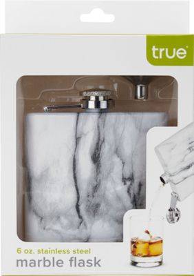 True Stainless Steel Flask- Marble 6 oz