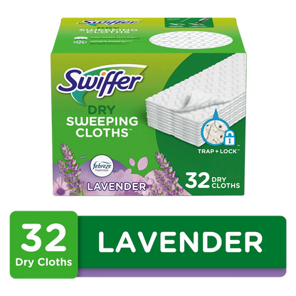 Swiffer Sweeper Dry Sweeping Pad, Multi-Surface Refills for Dusters Floor Mop in Lavender, 32ct
