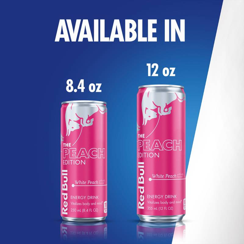 Red Bull Peach Edition White Peach Energy Drink 12oz Can
