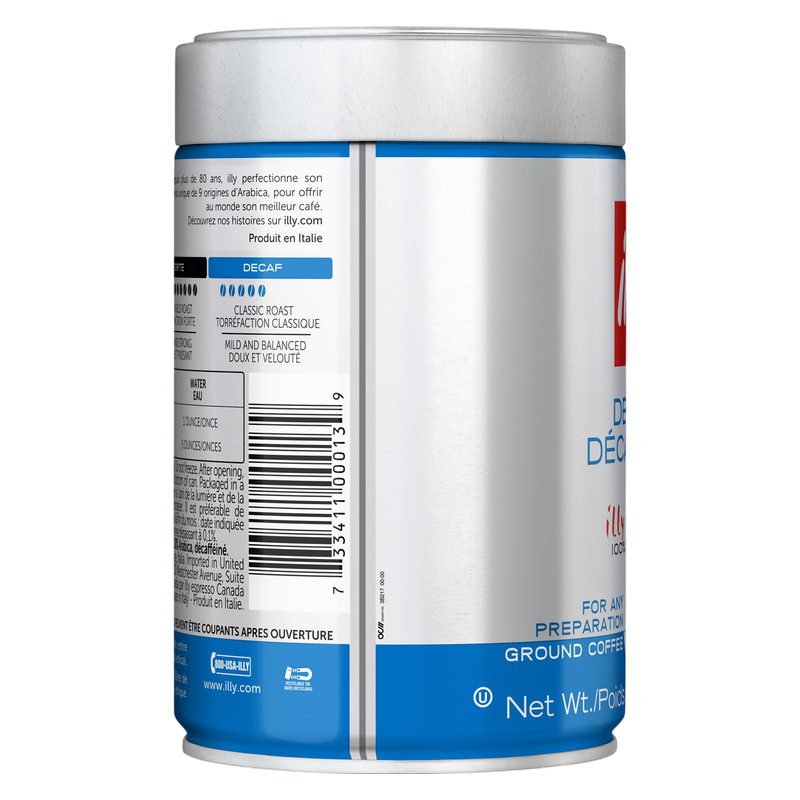 Illy Decaf Ground Espresso Coffee 8.8oz Can