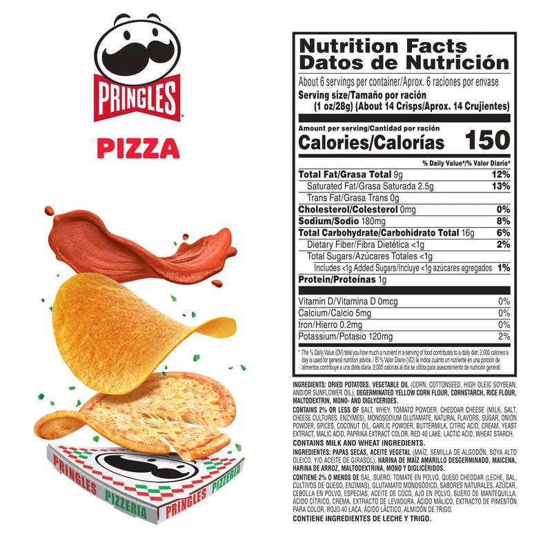 Pringles® Pizza Flavored, 5.6 oz - Pringles – BevMo!