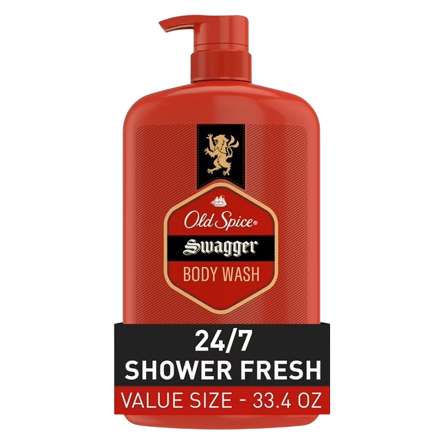 Old Spice Men's Body Wash Pump, Swagger Scent of Confidence, 33.4oz