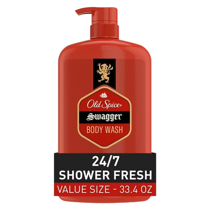 Old Spice Men's Body Wash Pump, Swagger Scent of Confidence, 33.4oz